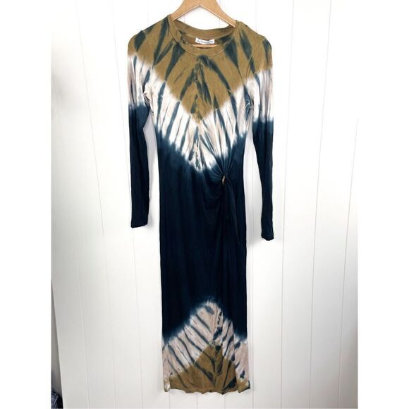 Revolve Young Fabulous and Broke YFB Bennet Long Sleeve Teal Ombre Tie Dye Maxi - Picture 1 of 10